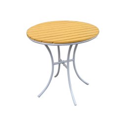 Masa bistro Muhler Polywood 1000799, 70x72 cm, Potrivita pentru exterior, Gri/Maro