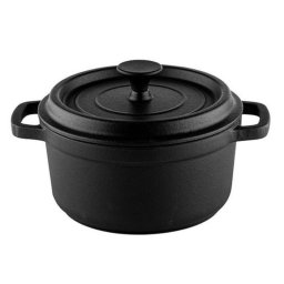 Cratita din fonta Muhler Tika MR-2048CI, 20x10 cm, 2 L, Inductie, Negru
