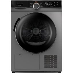 Uscatoare HHPD-M9K3SA+++, Pompa de caldura, 9 kg, Inverter, 14 programe, Clasa C, Control touch, Functie Anti-Sifonare, Program Sterilizare, Iluminare cuva, Argintiu