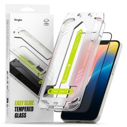 Husa Husa RINGKE Easy Slide din sticlă securizată, pachet de 2, pentru iPhone 13 / 13 Pro / 14 / 16E, transparentă