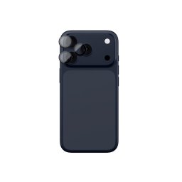 Folie de sticlă pentru cameră AmazingThing cu ramă din aluminiu pentru Apple iPhone 17 Pro / Pro Max - albastru