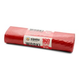 Diverse articole de curatenie Saci menajeri super rezistenti LDPE, 160L, 90 x 110cm, 28 microni, 10buc/rola, Sipeko - rosii
