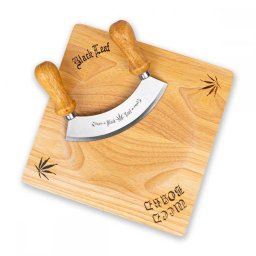 Tava tocare manuala Black Leaf din lemn Curved Chopping Knife