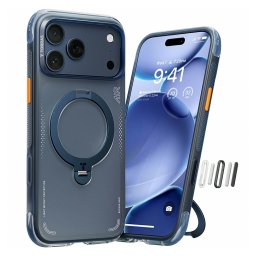 Husa silicon iPhone 17 Pro Torras - Ostand Spin Air Series Midnight Blue