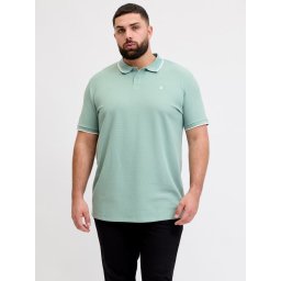 Jack & Jones Plus Tricou polo barbati big sizes, cu logo, Regular fit, Verde deschis (SELECTATI MARIMEA: 8XL)