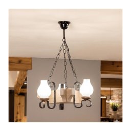 Brilagi - Candelabru cu lanț QUEEN 3xE14/40W/230V stejar