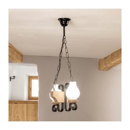 Brilagi - Lustră cu lanț QUEEN 2xE14/40W/230V stejar
