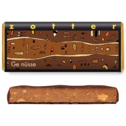 Ciocolata Neagra cu Lapte, Zotter Schocolade, Umpluta cu Nuci, Bio si Fair, 70 g