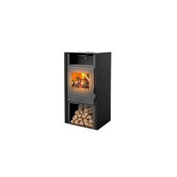 Șemineu pe lemne, 8 kW, cu geam termoizolantă, culoare negru, MSKA8, BlauTech