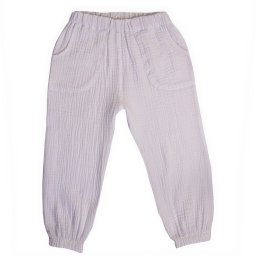 Pantaloni din Muselină pentru Copii ,Culoare Alb