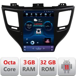 Navigatie Tesla Hyundai Tucson 2015-2020, 4G, CarPlay, Android Auto, 3GB+32GB