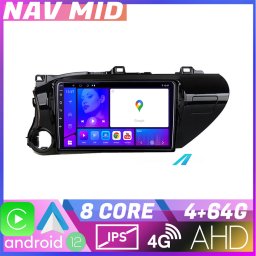 Navigatie Toyota Hilux 2016 Android 12, 4GB RAM, 64GB, CarPlay, 4G