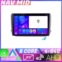 Navigatie Android Peugeot 208/2008 EDOTEC Lite 4GB RAM 64GB CarPlay