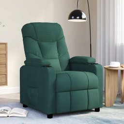 Fotoliu de masaj, verde închis, material textil GartenMobel Dekor