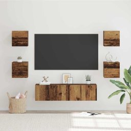 Set comoda TV Pe perete 6 pcs Lemn Vechi Lemn compozit GartenMobel Dekor