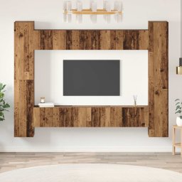 Set comoda TV 10 pcs Lemn Vechi 30,5 x 30 x 90 cm Lemn compozit GartenMobel Dekor