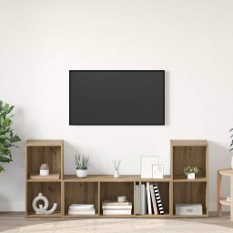 Set comoda TV Pe perete 3 pcs Maro Lemn compozit GartenMobel Dekor