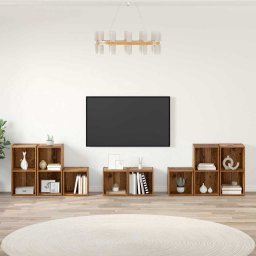 Set dulap TV Pe perete 8 pcs Lemn Vechi Lemn compozit GartenMobel Dekor