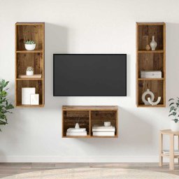 Set comoda TV Lemn Vechi 37 x 37 x 107 cm Lemn compozit GartenMobel Dekor