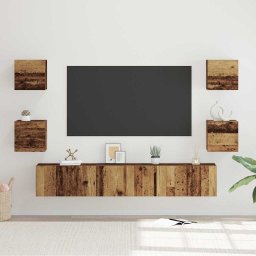 Set comoda TV Pe perete 7 pcs Lemn Vechi Lemn compozit GartenMobel Dekor