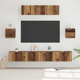 Set comoda TV Pe perete 7 pcs Lemn Vechi Lemn compozit GartenMobel Dekor
