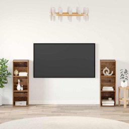 Set comoda TV 2 pcs Lemn Vechi 107 x 35 x 37 cm Lemn compozit GartenMobel Dekor