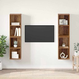 Set comoda TV 4 pcs Lemn Vechi 37 x 37 x 72 cm Lemn compozit GartenMobel Dekor