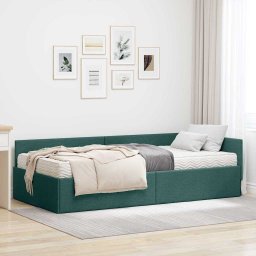 Cadru de pat coltar cu saltea Altele 2 pcs Verde tesatura GartenMobel Dekor