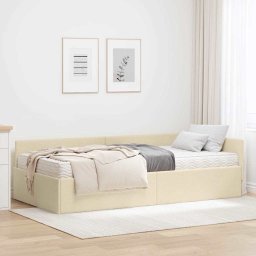 Cadru de pat coltar cu saltea Altele Manual 2 pcs Crem tesatura GartenMobel Dekor
