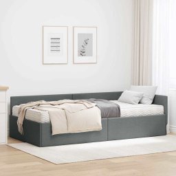 Cadru de pat coltar cu saltea Altele Manual 2 pcs Gri tesatura GartenMobel Dekor