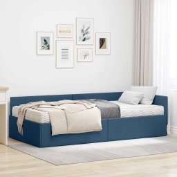 Cadru de pat coltar cu saltea Altele 2 pcs albastru tesatura GartenMobel Dekor