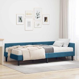 Cadru de pat coltar cu saltea Altele 2 pcs albastru Catifea GartenMobel Dekor
