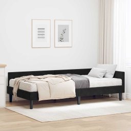 Cadru de pat coltar cu saltea Altele Manual 2 pcs Negru Catifea GartenMobel Dekor