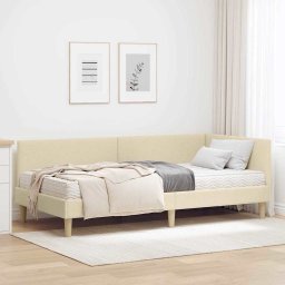 Cadru de pat coltar cu saltea Altele Manual 2 pcs Crem tesatura GartenMobel Dekor