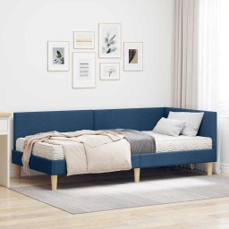 Cadru de pat coltar cu saltea Altele 2 pcs albastru tesatura GartenMobel Dekor