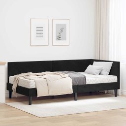 Cadru de pat coltar cu saltea Altele Manual 2 pcs Negru Catifea GartenMobel Dekor