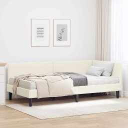 Cadru de pat coltar cu saltea Altele Manual 2 pcs Crem Catifea GartenMobel Dekor