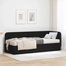 Cadru de pat coltar Negru 80 x 200 cm tesatura GartenMobel Dekor