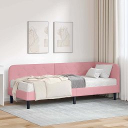 Cadru de pat coltar Roz 80 x 200 cm Catifea GartenMobel Dekor