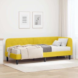 Cadru de pat coltar Galben 80 x 200 cm Catifea GartenMobel Dekor