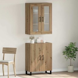 Bufet 2 pcs stejar artizanal Lemn compozit GartenMobel Dekor