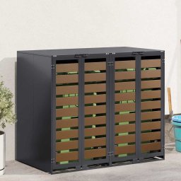 Depozitare pentru 3 pubele Wheelie 340 x 77.5 x 115.5 cm Otel GartenMobel Dekor