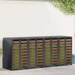 Depozitare pentru 3 pubele Wheelie 340 x 77.5 x 115.5 cm Otel GartenMobel Dekor