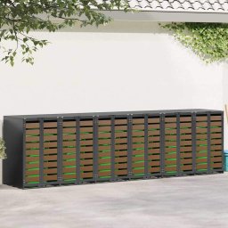 Depozitare pentru 3 pubele Wheelie 340 x 77.5 x 115.5 cm Otel GartenMobel Dekor