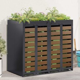 Depozitare pentru 2 pubele Wheelie Antracit Otel GartenMobel Dekor