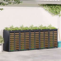 Depozitare pentru 3 pubele Wheelie 340 x 77.5 x 115.5 cm Otel GartenMobel Dekor