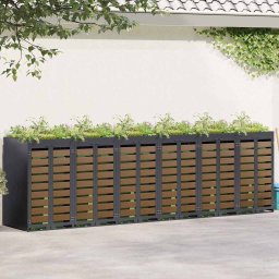 Depozitare pentru 3 pubele Wheelie 340 x 77.5 x 115.5 cm Otel GartenMobel Dekor