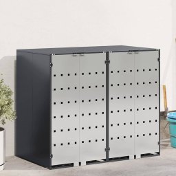 Depozitare pentru 3 pubele Wheelie 340 x 77.5 x 115.5 cm Otel GartenMobel Dekor