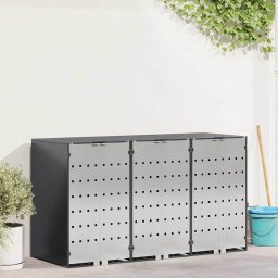 Depozitare pentru 3 pubele Wheelie 340 x 77.5 x 115.5 cm Otel GartenMobel Dekor