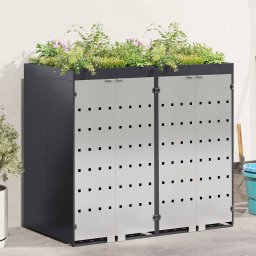 Depozitare pentru 3 pubele Wheelie 340 x 77.5 x 115.5 cm Otel GartenMobel Dekor